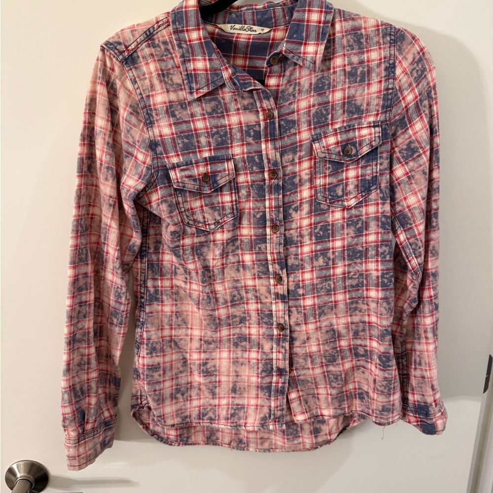 Vanilla Star Red and Blue Plaid Shirt